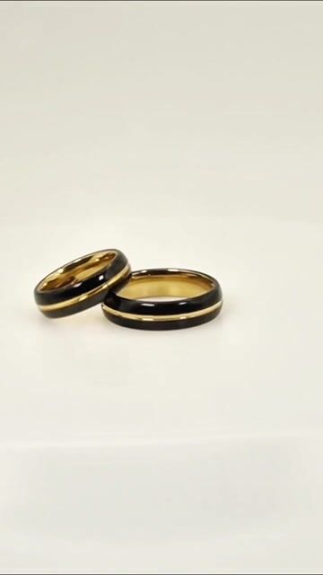 Customizable Black & Gold Tungsten Alliance Ring video