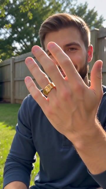 Personalized 316L Steel Ring Gold Plated Groove Zirconium video
