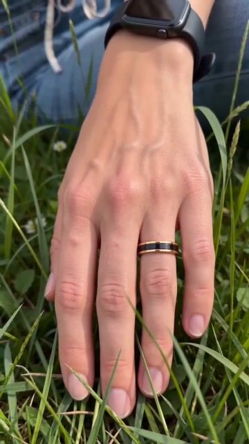 Customizable Ring in Steel with Black Ceramic Line – Modern Unisex Wedding Band video