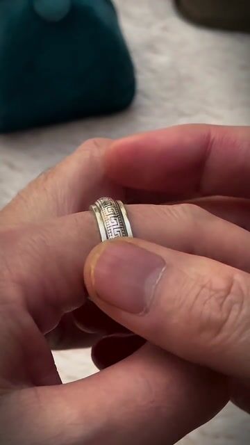 Bague Anti-Stress Tournante en Argent Massif – Motif Grec video