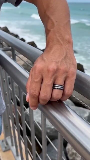 Customizable brushed black titanium men's ring video