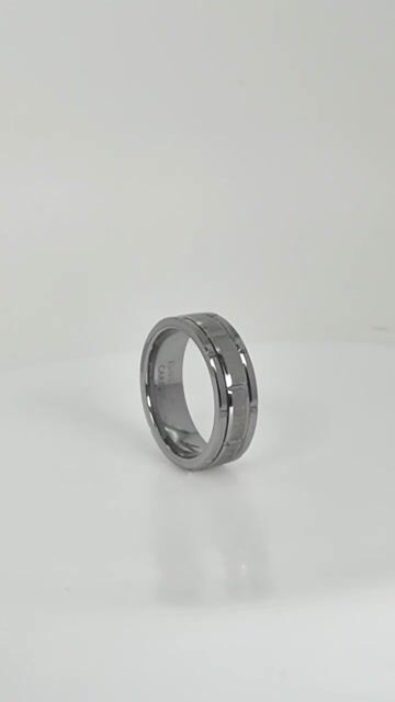 Men's customizable cog groove tungsten ring video