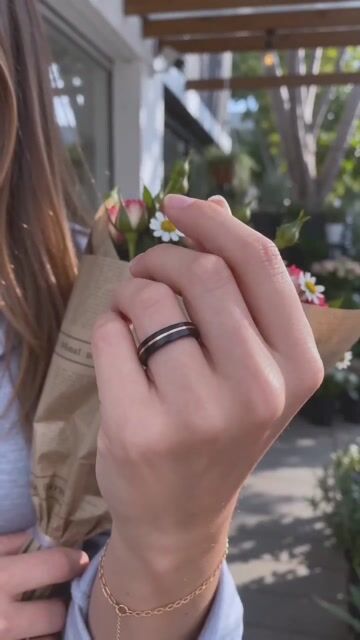 Custom Two-Tone Brushed & Multi-Faceted Tungsten Wedding Ring