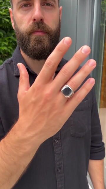 Bague argent ouverte chevalière octogonal video