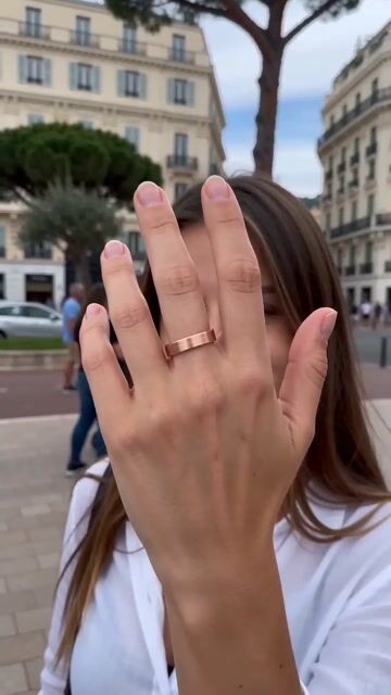 Personalized wedding ring brushed tungsten alliance rose gold