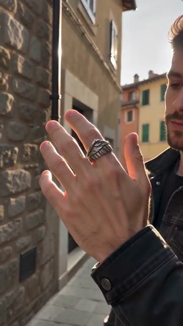 Bague homme argent ouverte aile ange video