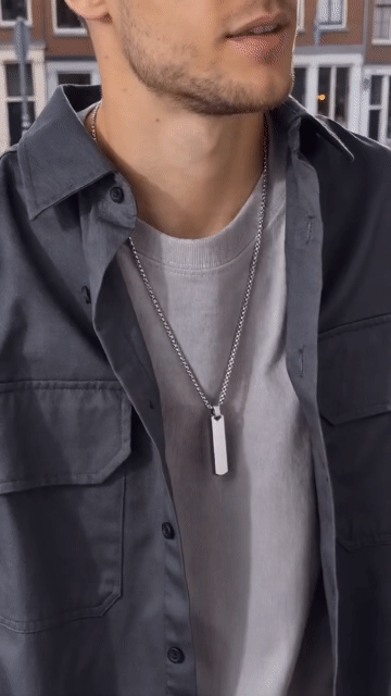 Personalized steel bar couple necklace pendant