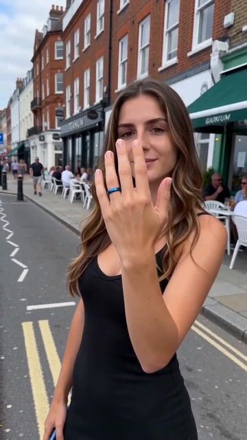 Personalized blue titanium wedding ring video