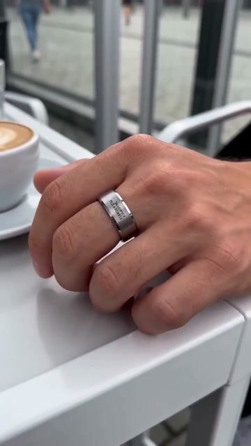 Personalized men's ring tungsten alliance dome brush video